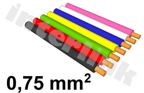kábel H05V-K - 1x0,75 mm2 fialový