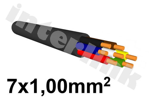 Kábel 7x1,00mm2 - čierny