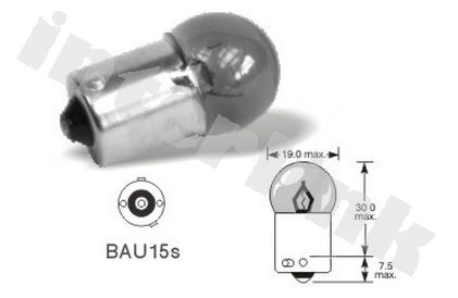 Žiarovka BAU15s - malá 12V 10W natural amber RY10W