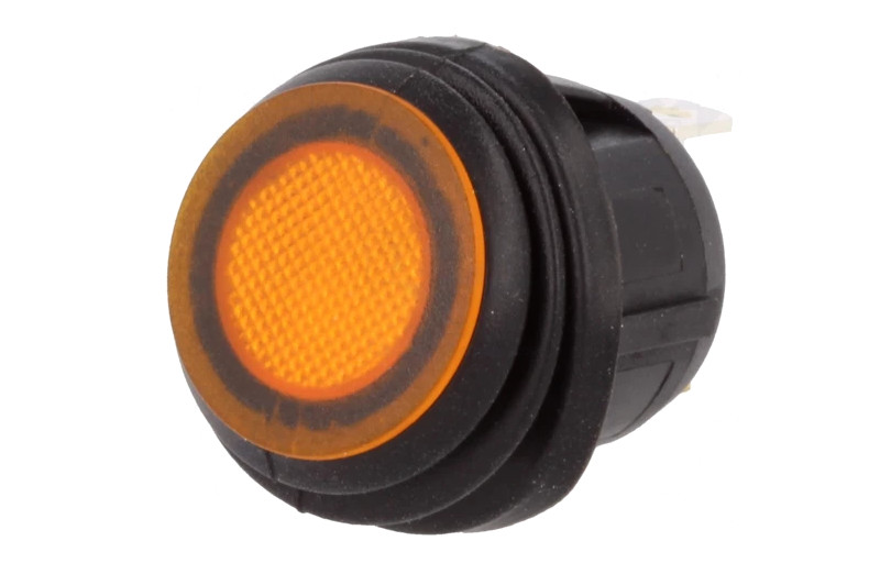 Vypínač kolískový IP65 oranžový podsvietený 12V 20A