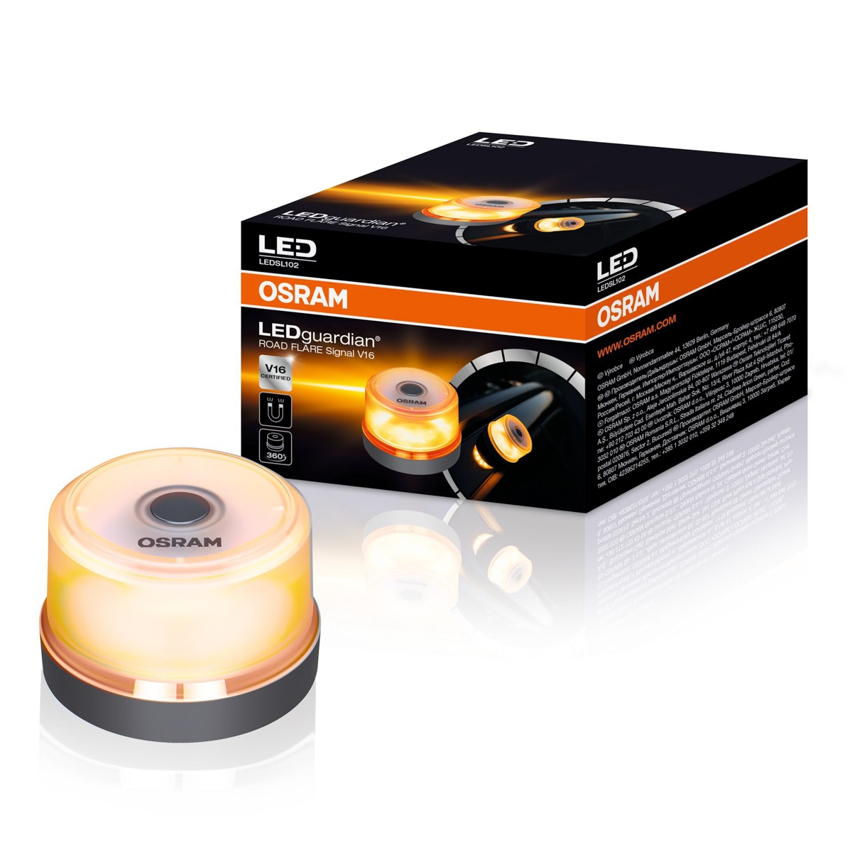 Maják LED na 9V batériu V16 magnetické uchytenie