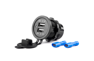 Nabíjačka USB okrúhla 2x2,1A