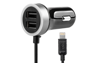 AMiO Nabíjačka do auta 12/24V iOS + 2x USB 2.4A