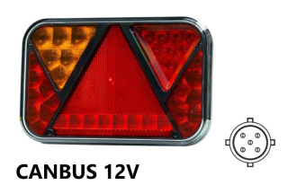 Svetlo zadné 12V LED CANBUS Ľ s hmlovkou a bajonetom