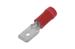 Kolík plochý izolovaný 2,8mm / 0,25-1,5mm2 červený
